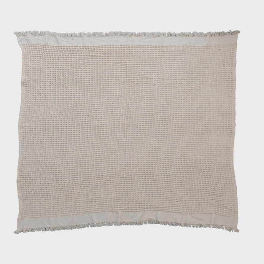 Waffle Throw w Fringe