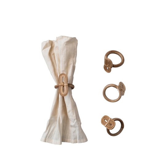 Handmade Bamboo Napkin Rings, Natural