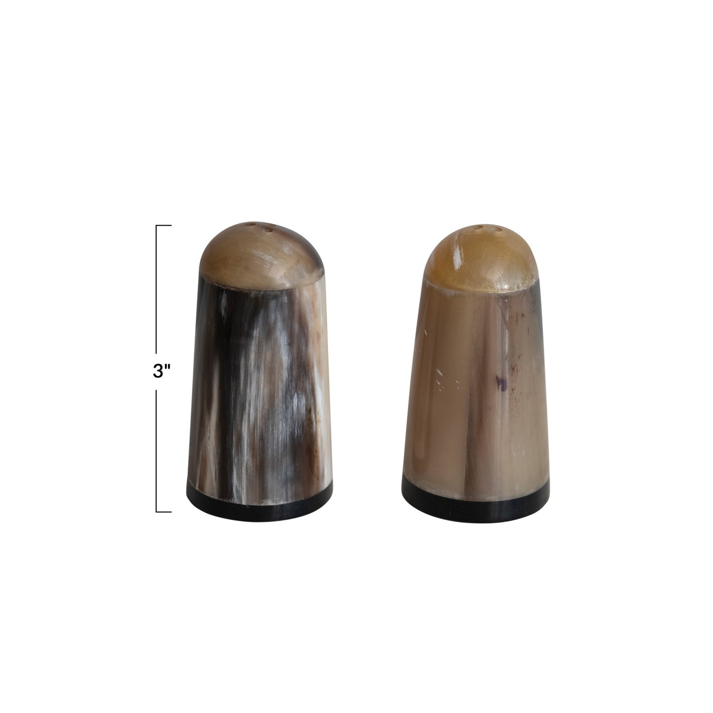 Horn Salt Shakers, Set of 2