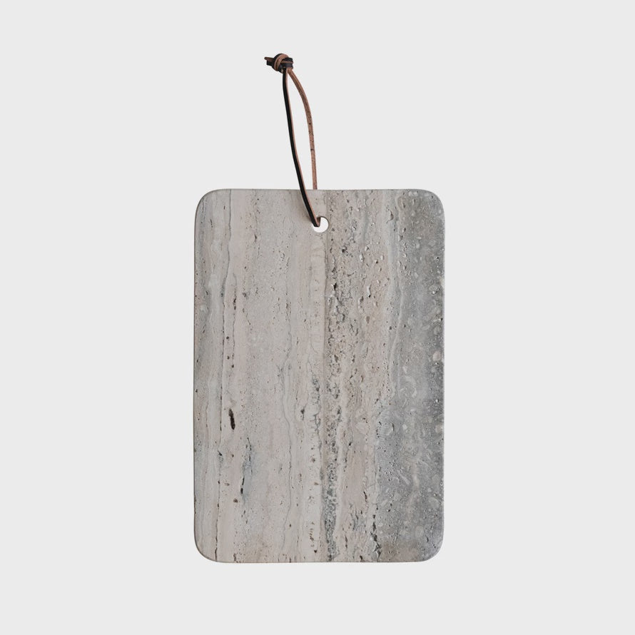 Travertine Cheese/Cutting Board w/ Leather Tie