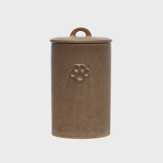 Debossed Stoneware Treat Canister w/ Paw Print