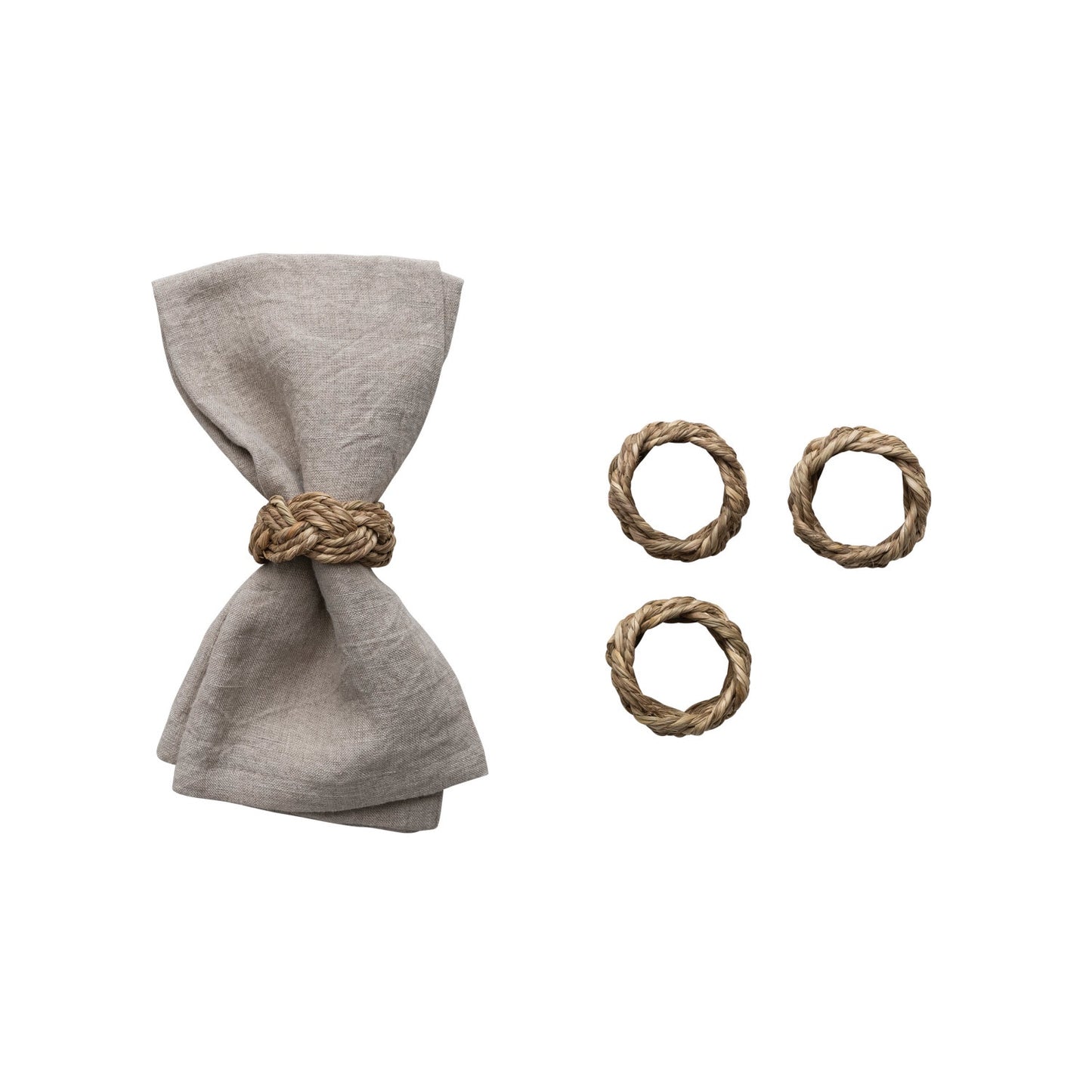 2" Round Braided Seagrass Napkin Ring