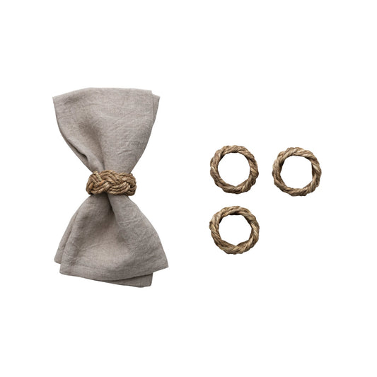 2" Round Braided Seagrass Napkin Ring