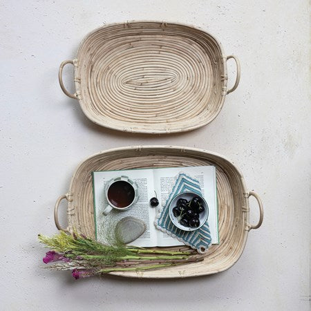 Hand-Woven Rattan Trays