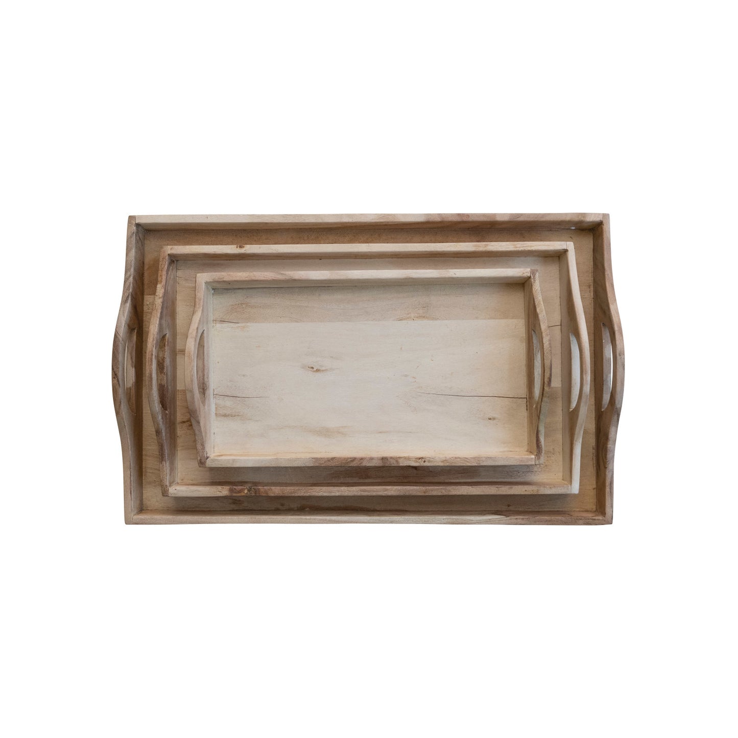 Rectangular Acacia Wood Trays w/ Handles