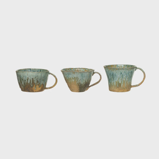 4-1/4" Round x 3"H 10 oz. Stoneware Mug, 3 Styles
