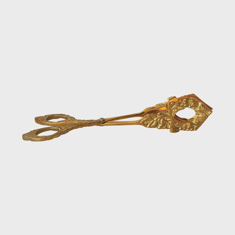 Embossed Brass Grape Vine Shaped Tongs