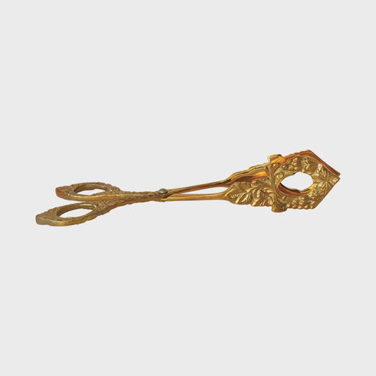 Embossed Brass Grape Vine Shaped Tongs