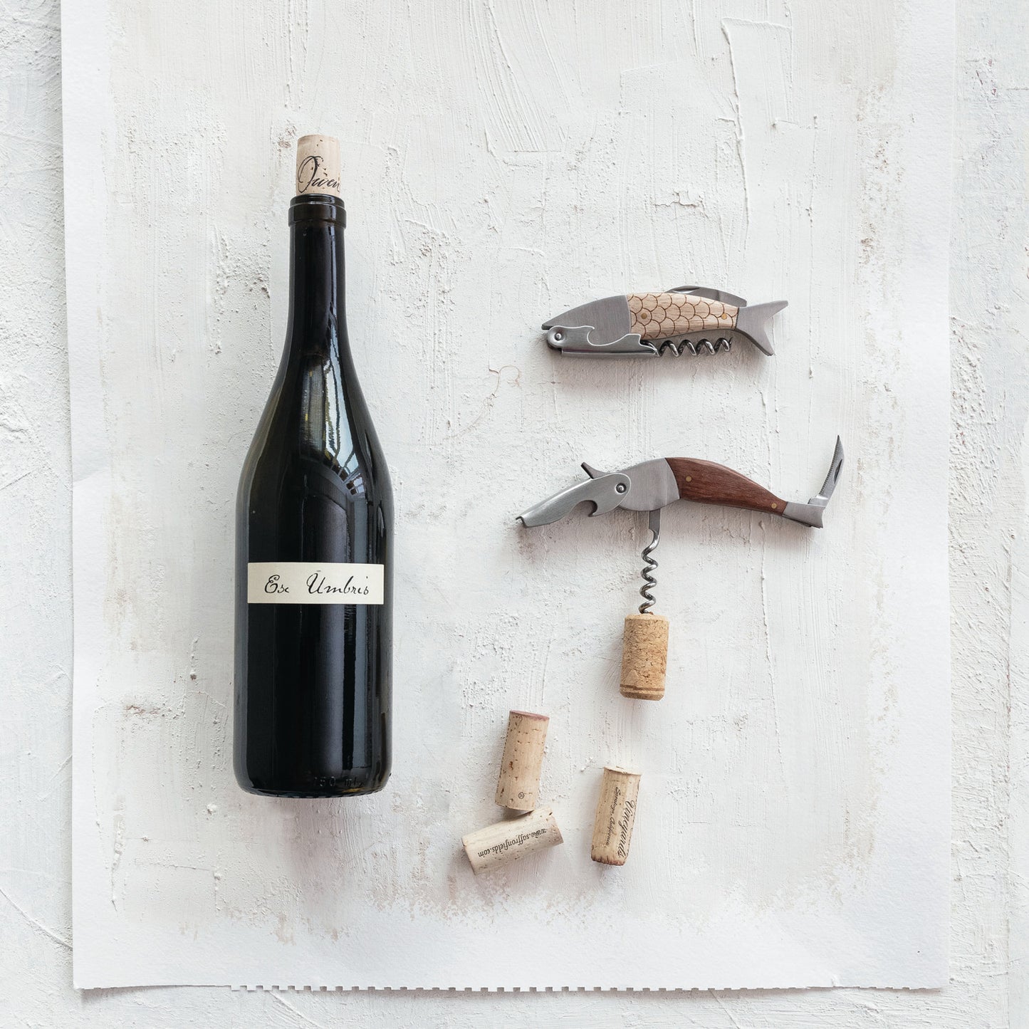 Merbau Wood & Stainless Steel Bird Shaped Bottle Opener/Corkscrew