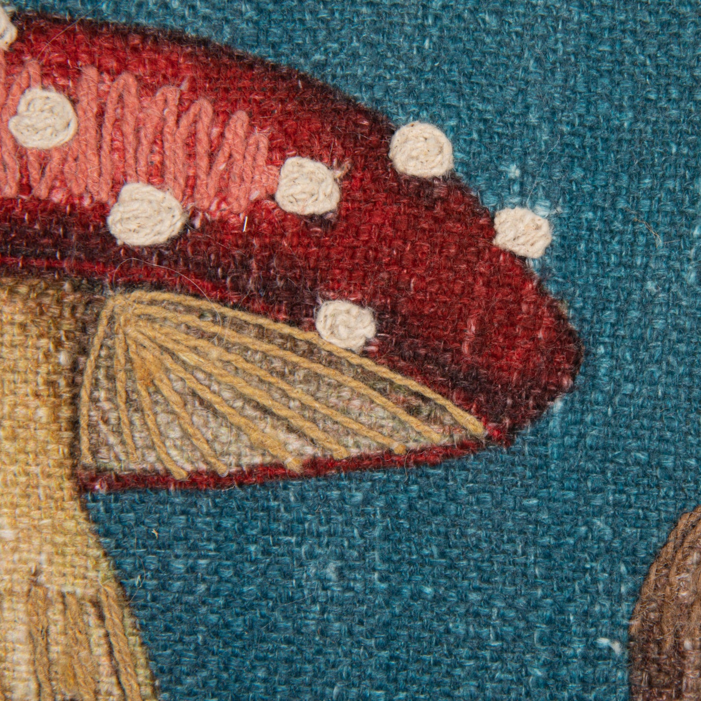 Pillow with Mushrooms & Embroidery
