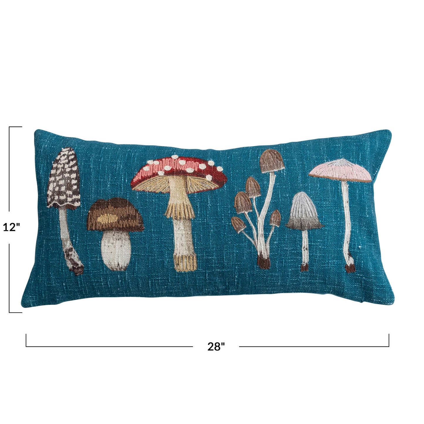 Pillow with Mushrooms & Embroidery