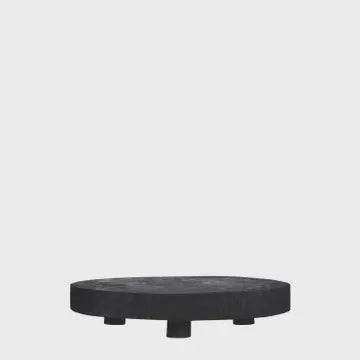 Large Wood Black Pedestal 11.8"