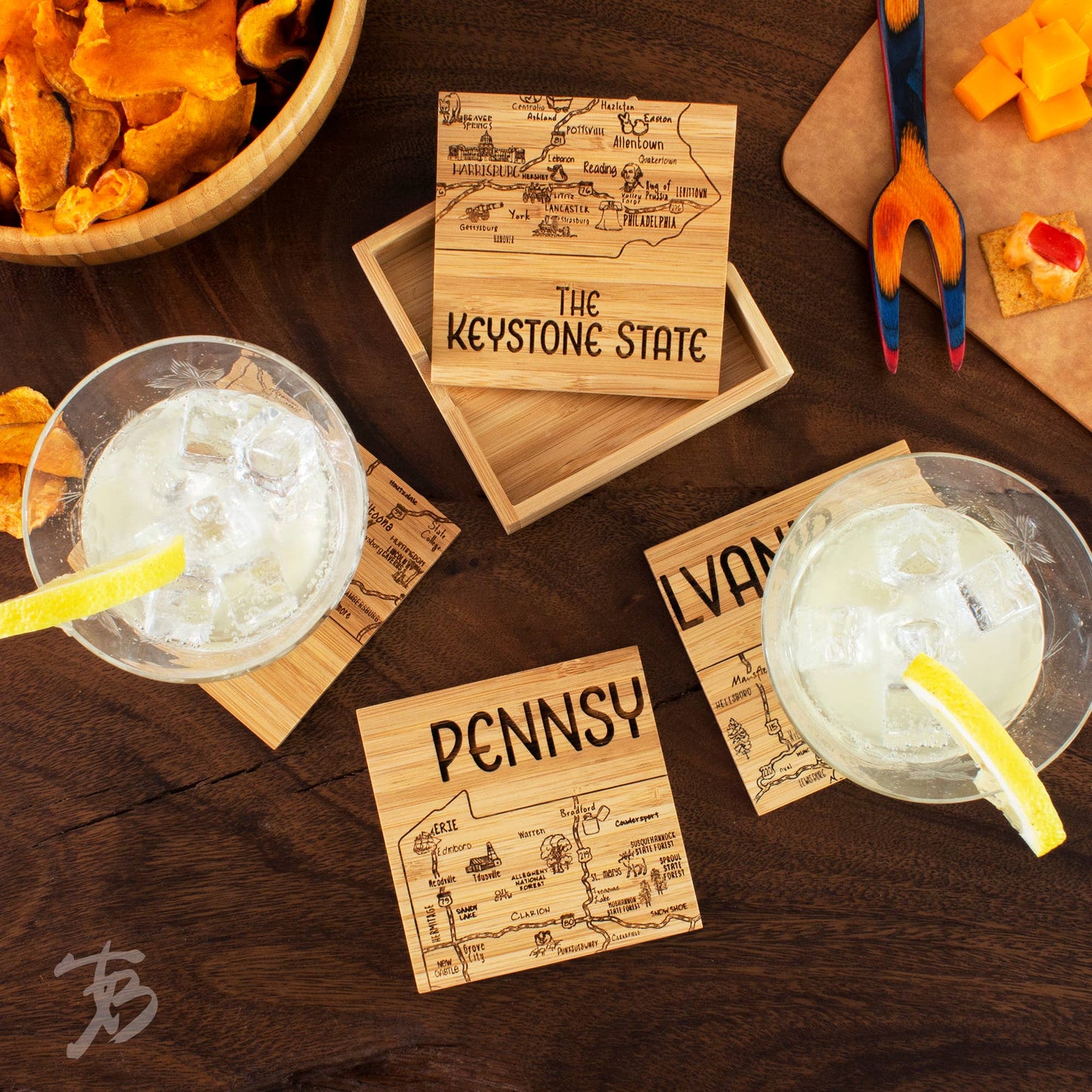 Pennsylvania 4-Pc. Coaster Set with Case