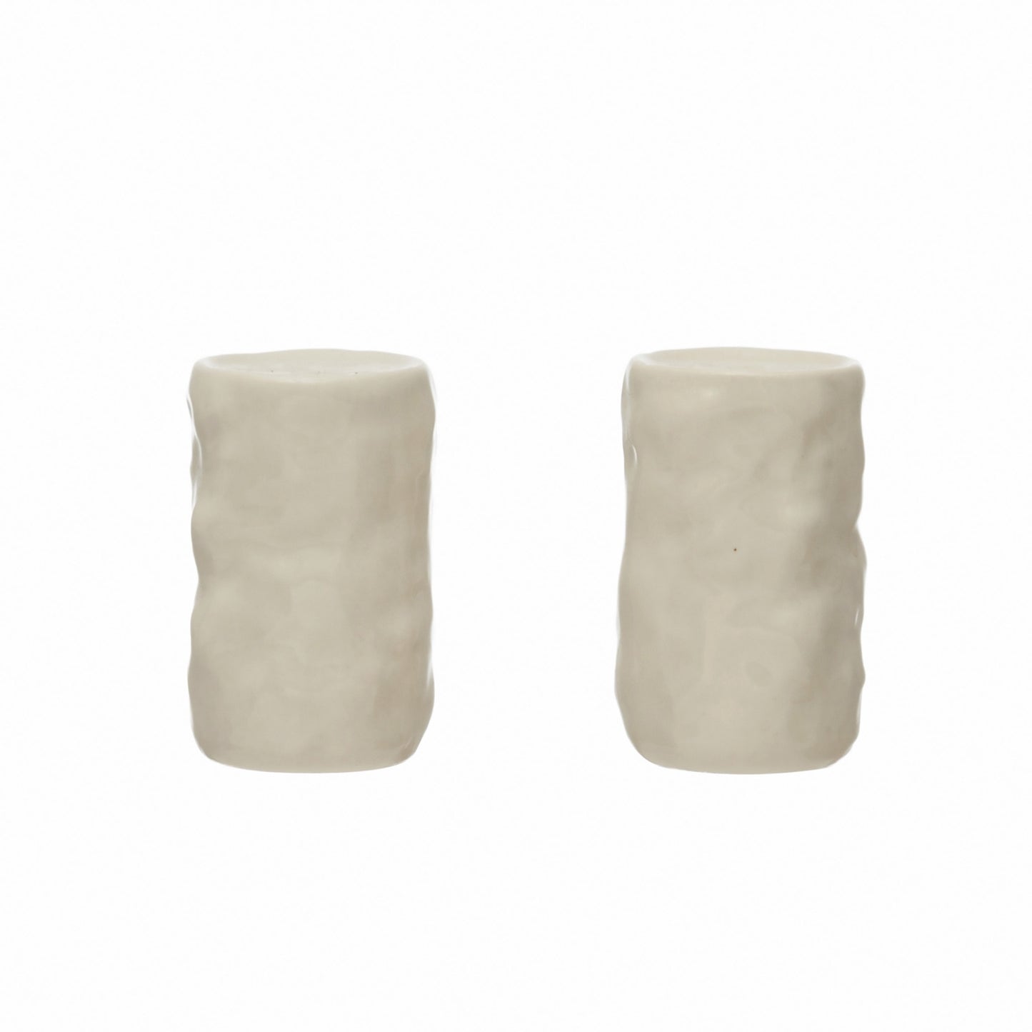 Sculpted Stoneware Salt and Pepper Shakers, Set of 2