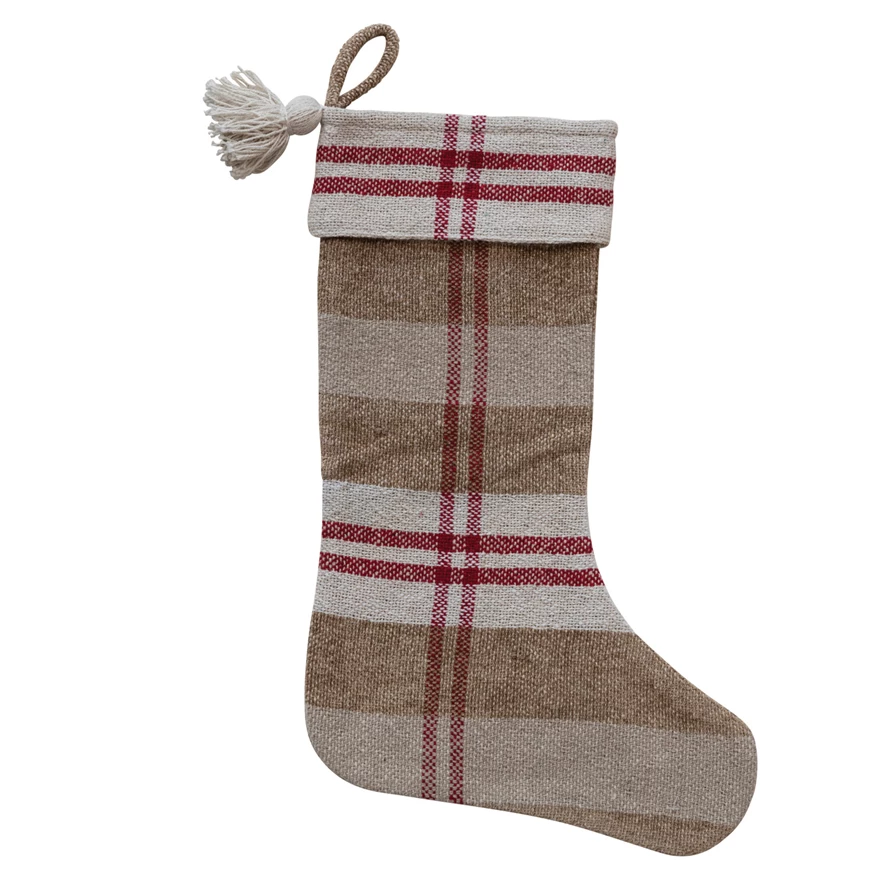 Recycled Chenille & Cotton Stocking w/ Tassel