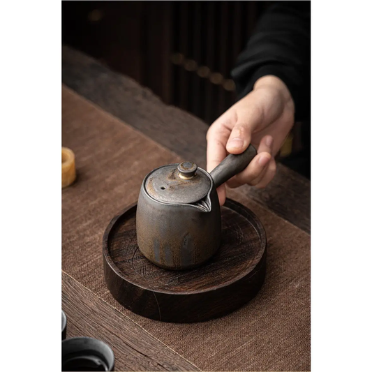 Gohobi Everyday Side Handle Ceramic Metallic Glaze Teapot