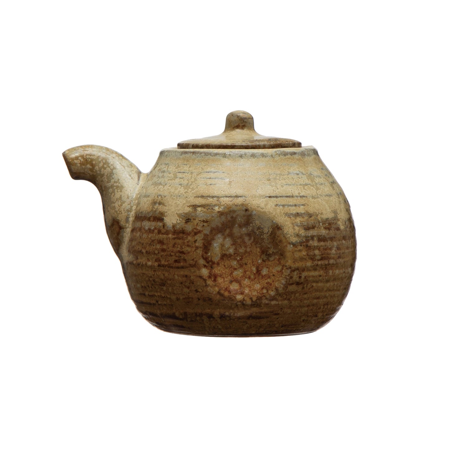 Stoneware Handleless Teapot/Pitcher, Reactive Glaze