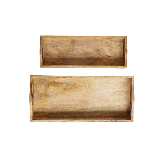 Rectangle Mango Wood Trays w/ Handles