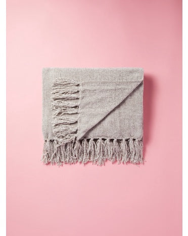 Soft Dove Chenille Throw - Light Grey 50" x 60"