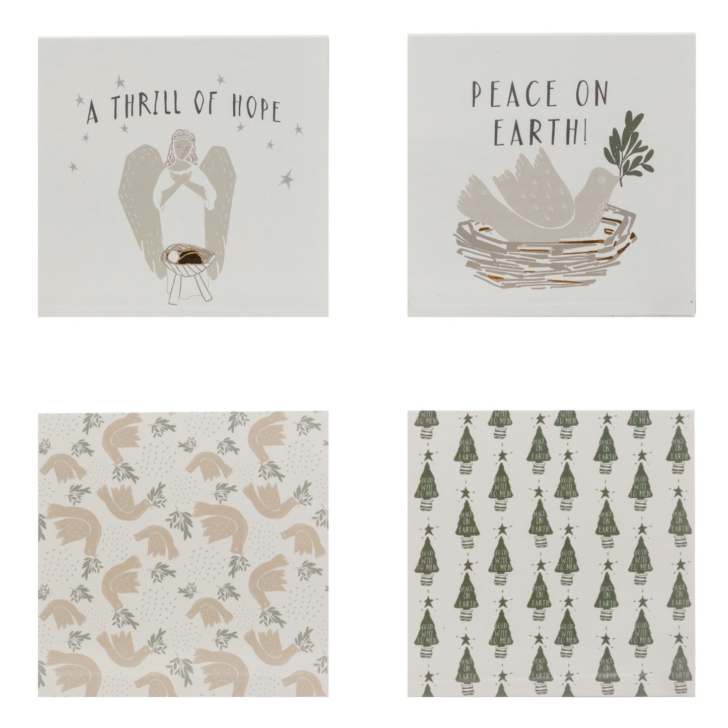 4-1/4"L A thrill of hope + Peace on Earth Matches