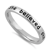 "She believed she could, so she did" Ring