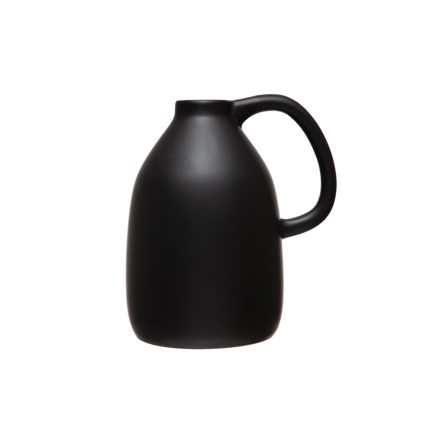 8-1/4"H Dolomite Vase, Black Matte