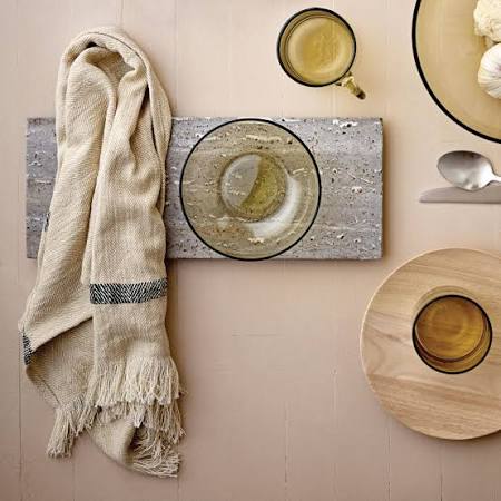 Woven Cotton Striped Kitchen Towels w/ Fringe