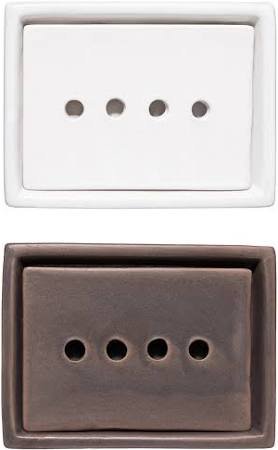 5"L Stoneware Soap Dish, 2 Styles