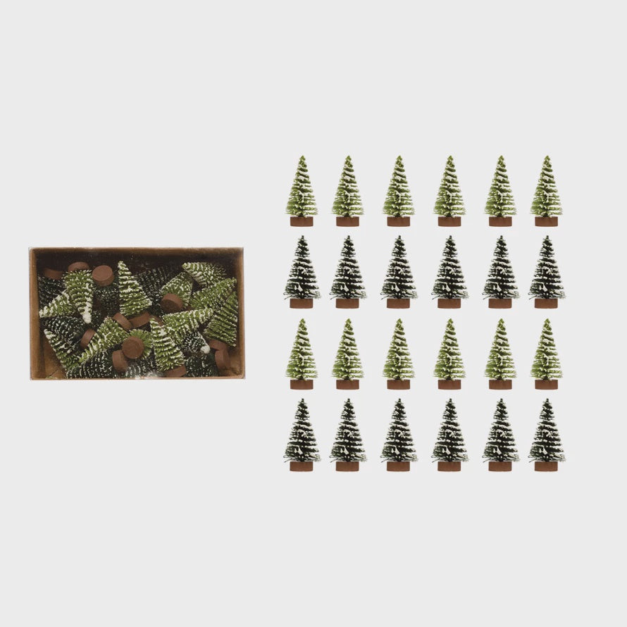 Flocked Mini Bottle Brush Tree