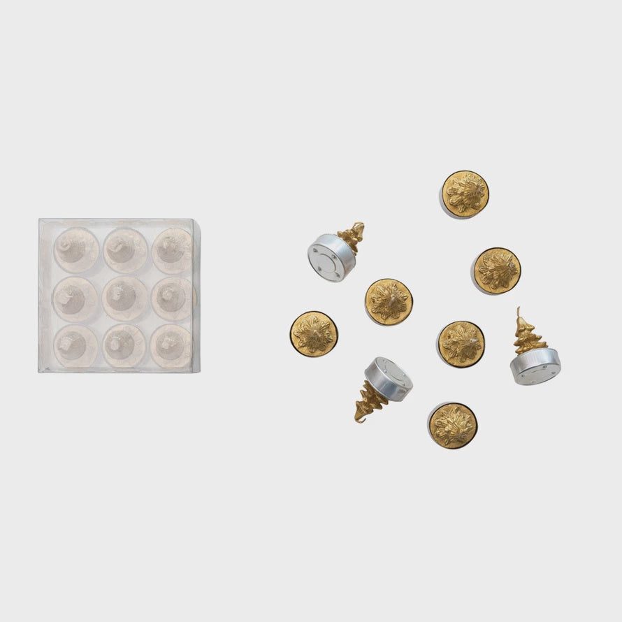1-1/2" Round Unscented Tree Tealights, Gold Color