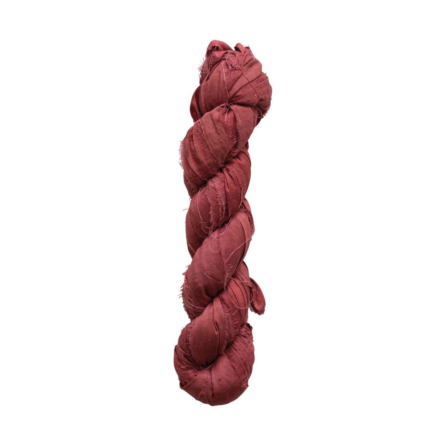 70-75 Yard Recycled Torn Silk Ribbon, Brown