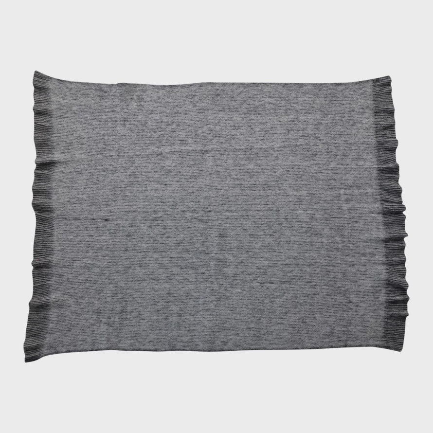 60"L x 50"W Brushed New Zealand Wool Throw, Grey