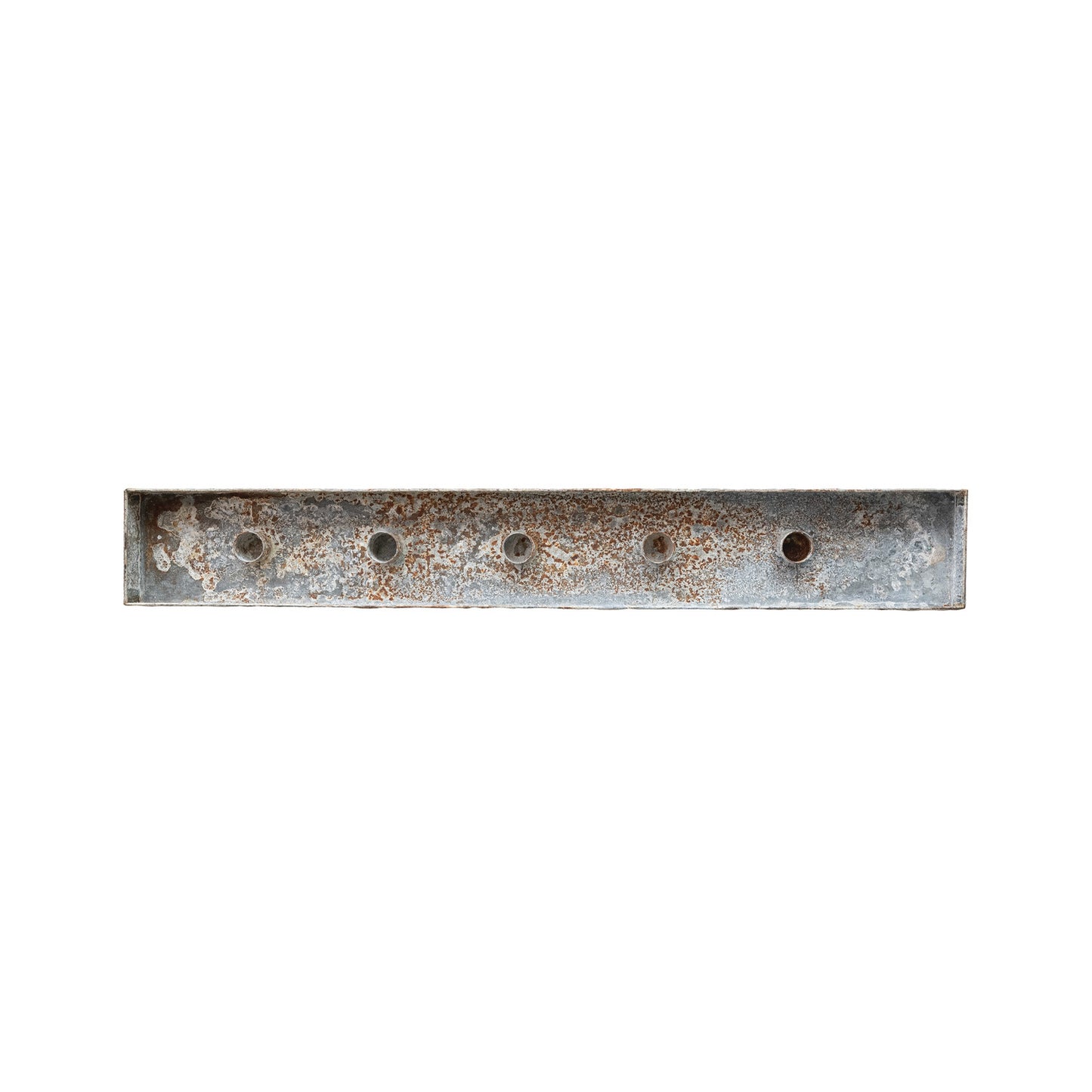Taper Holder Tray, Distressed Zinc Finish (Holds 6 Tapers)