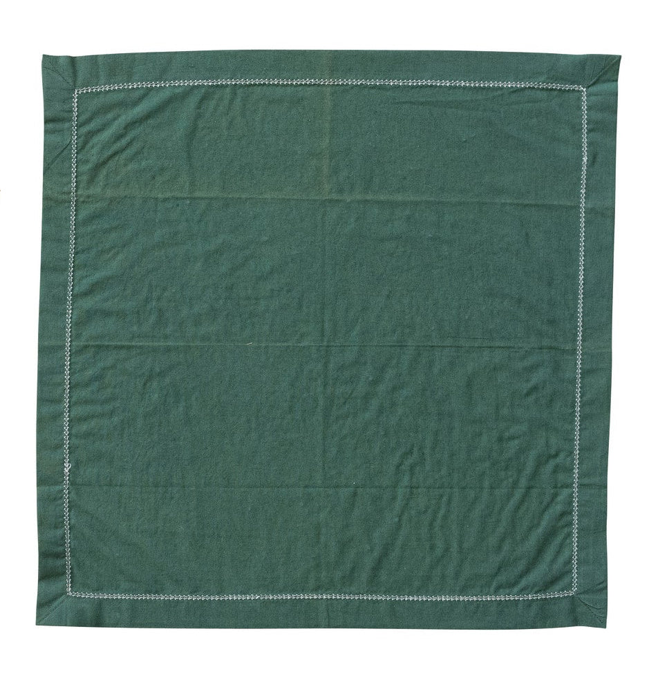 Cotton Napkins with Stitching, Set of 4 Tied with Jute