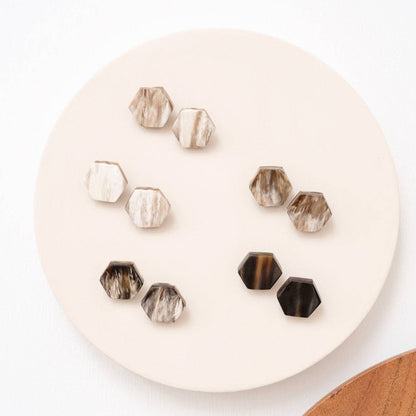 Horn Honeycomb Post Earrings