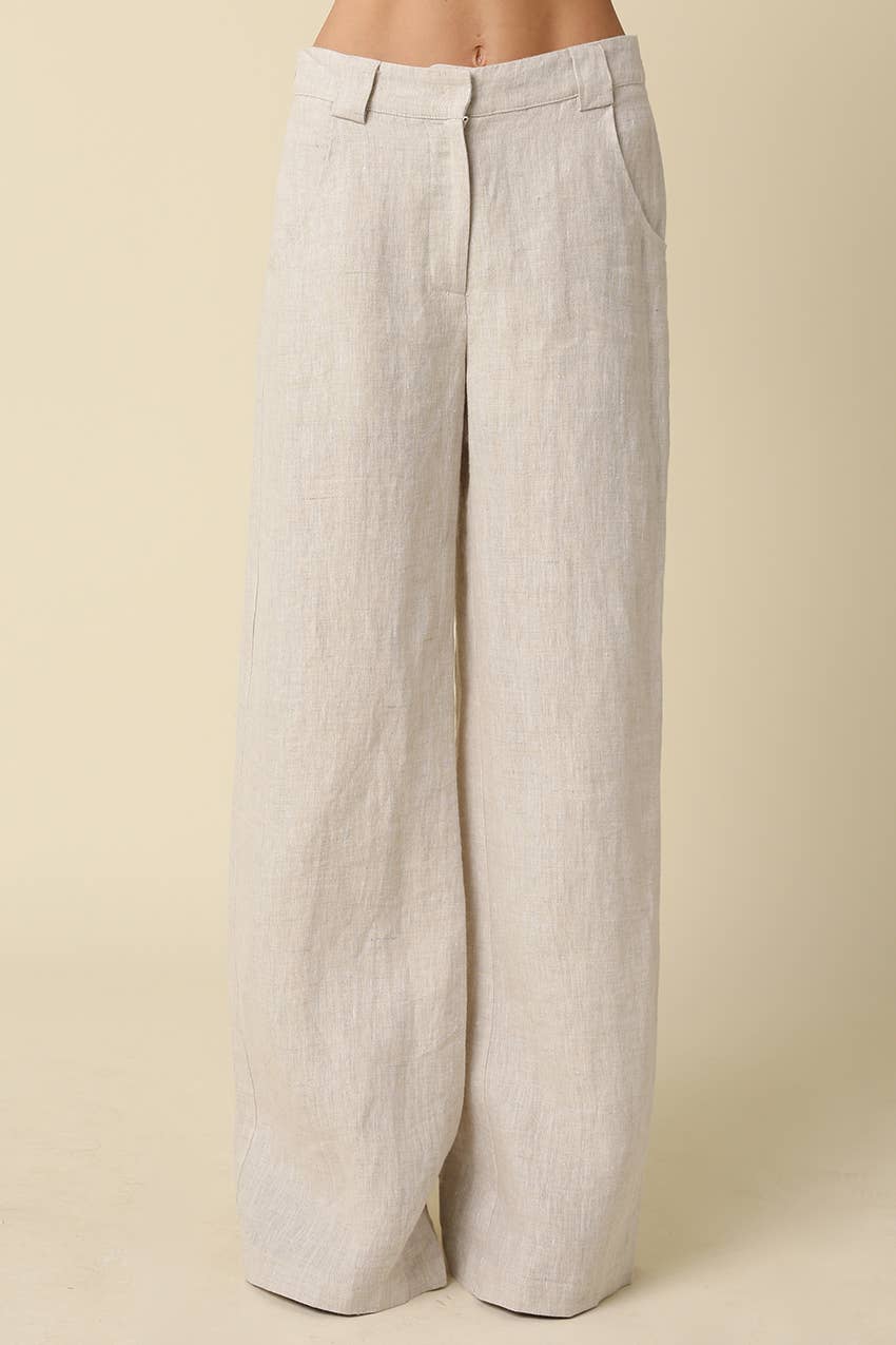 Reba Wide-Leg Linen Pant