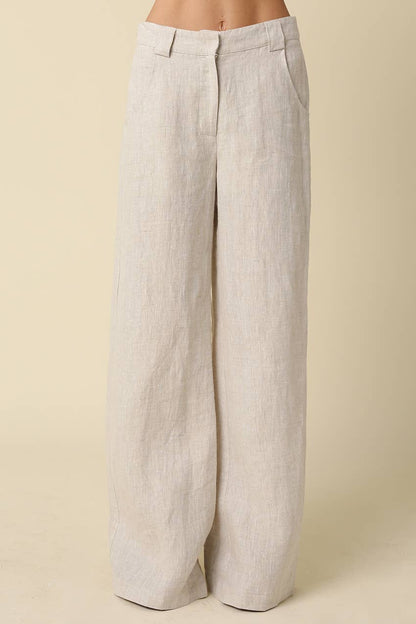 Reba Wide-Leg Linen Pant