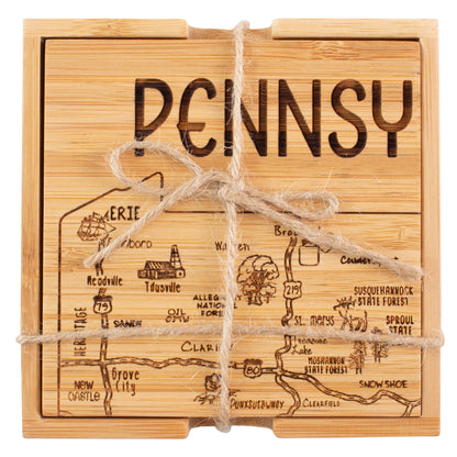 Pennsylvania 4-Pc. Coaster Set with Case