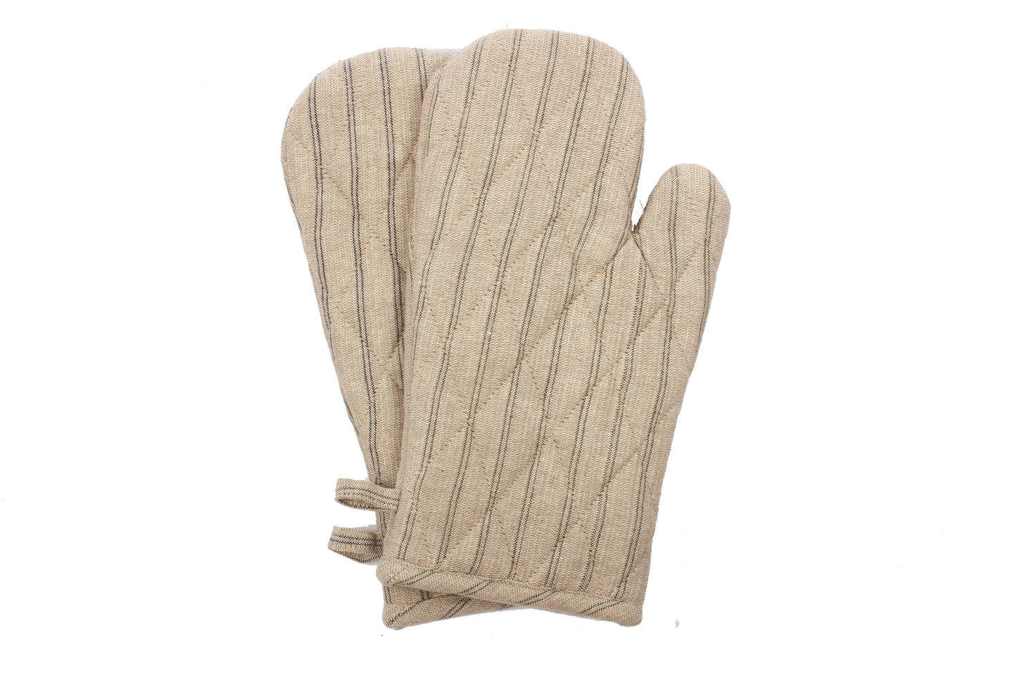 Oven Gloves Provincial Stripe in Burnt Olive