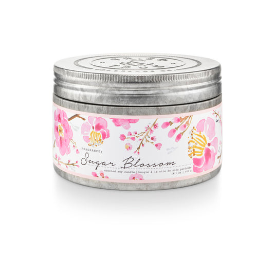 Sugar Blossom Tin Candle