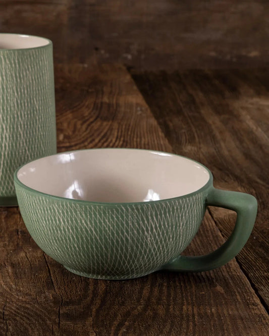 Crosshatch Latte Mug