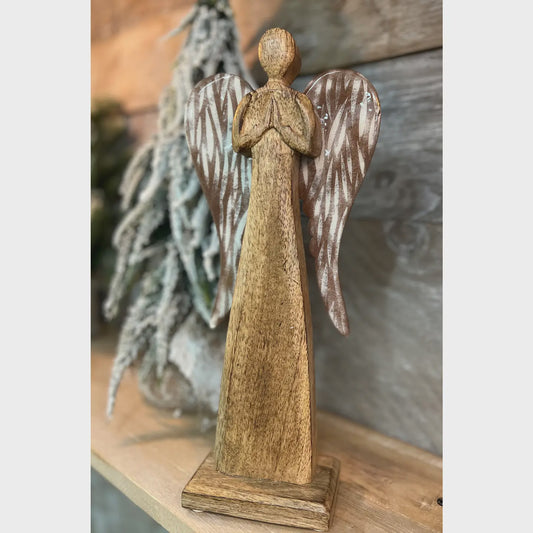 Angel with Striated Wings 13x6in