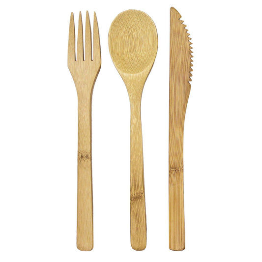 Bamboo Flatware Set, 3 Pieces