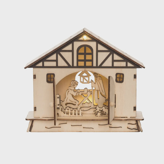 7" Brown Christmas Laser Cut Nativity Scene