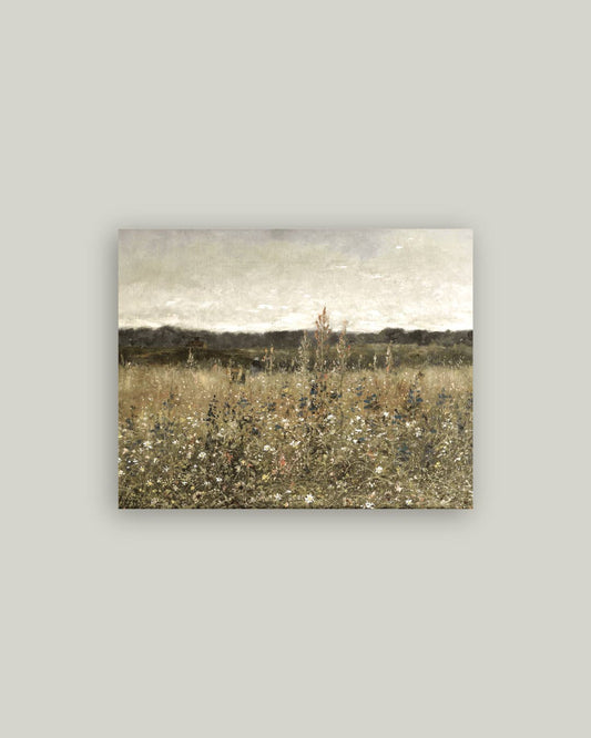 Wildflower Landscape Antique Artist Board