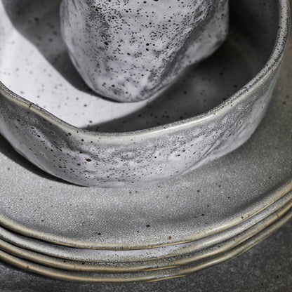 Atik Stoneware Dinnerware - Grey Speckled