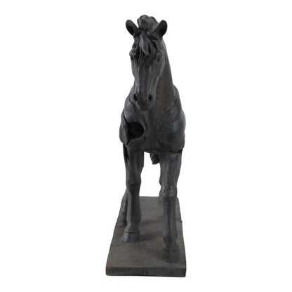 Sculpture - Brown Resin Cracked Horse On Stand,  16 in.