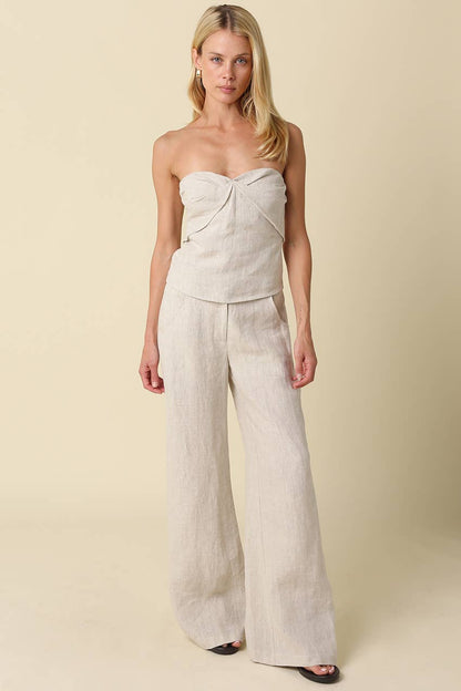 Reba Wide-Leg Linen Pant