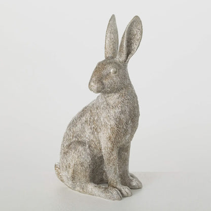 Gray Stoneware Bunny Figurine
