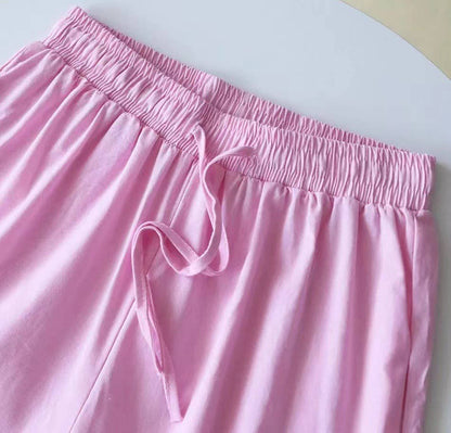 2-Piece Cotton Linen Shirt and Pants Set